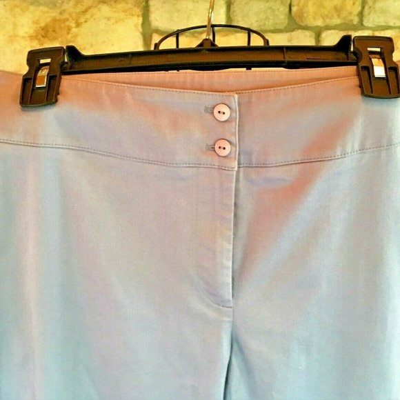 Nygard Collection Womens Stretch Cropped Cuffed Capris Pant Light Blue Size 12 - Picture 2 of 6